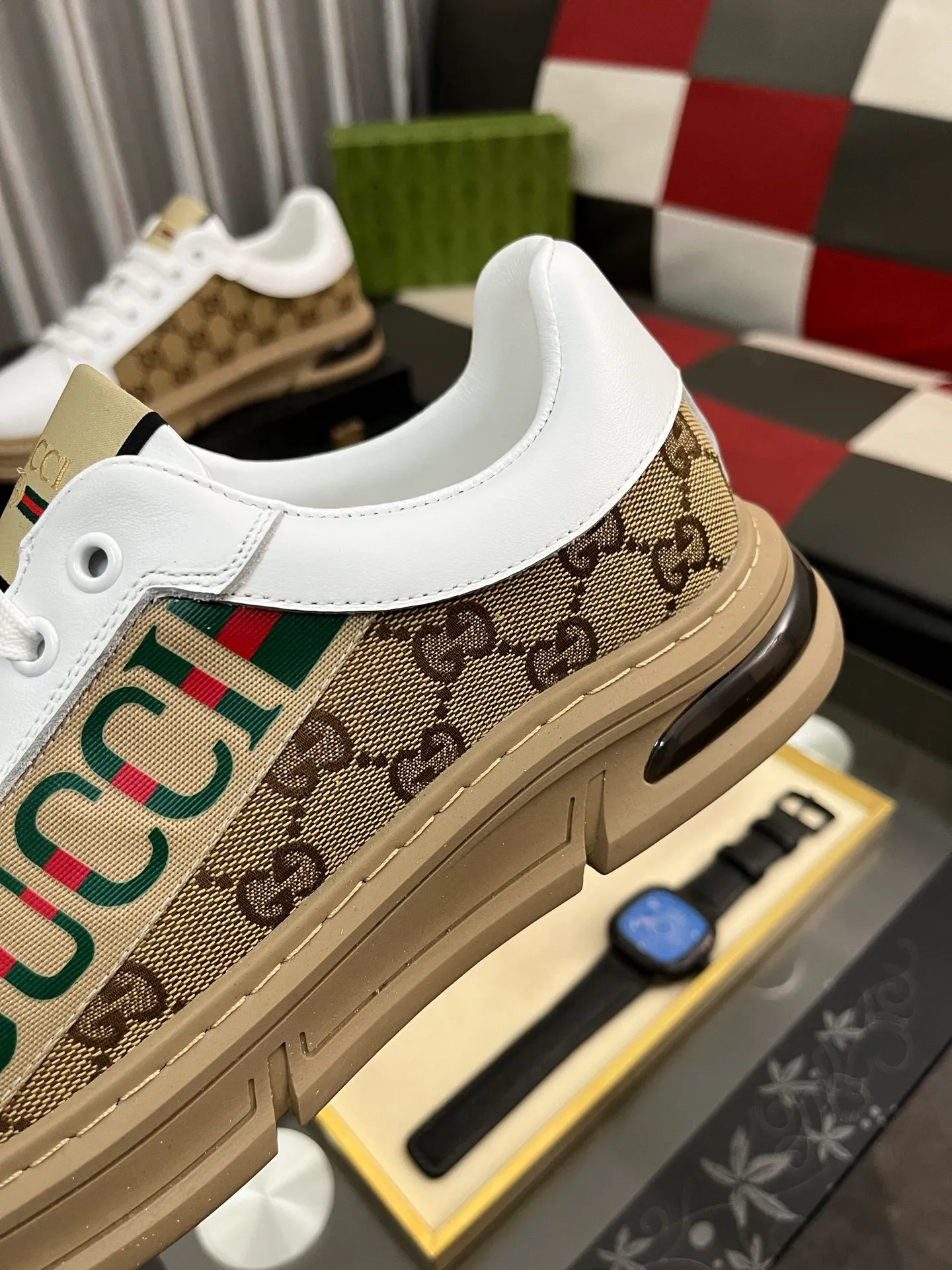 Men's shoes 💰400⌚️⌚️《GUCCI*》The latest hot-selling casual shoes, top brand [seduce] luxury~purchase, top~quality. [Strong] The upper is made of imported breathable cowhide stitching fabric material ➕ Breathable sheepskin feet (•) Fine workmanship. Code number: 38-442️⃣Colors available